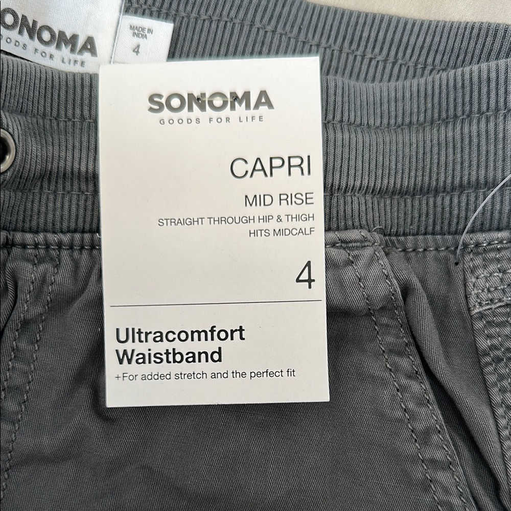 Sonoma Gray Capri Pants with Ultracomfort Waistband - Picture 2 of 5